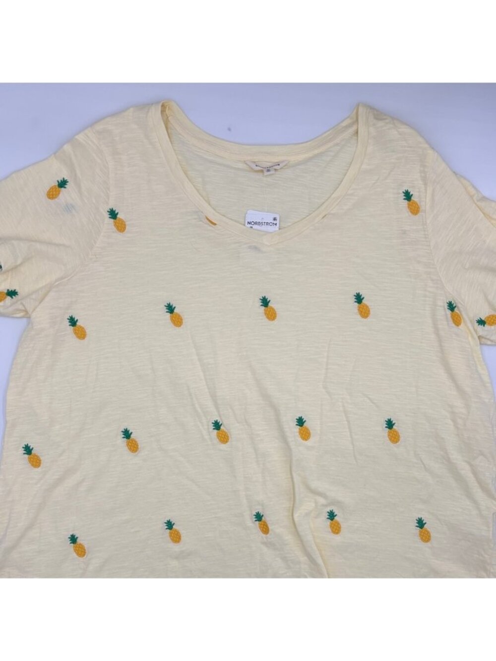 Embroidered Cotton T-Shirt in Yellow Multi